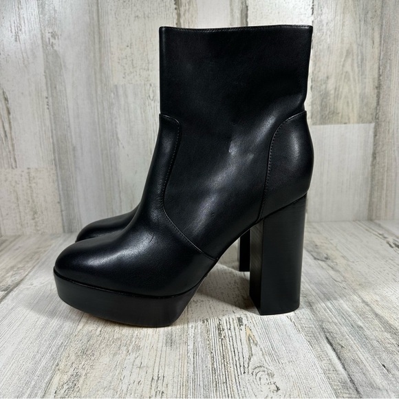 NEW Paige Black Leather Platform Side Zip Ankle Boots Edgy #709 - Picture 2 of 15